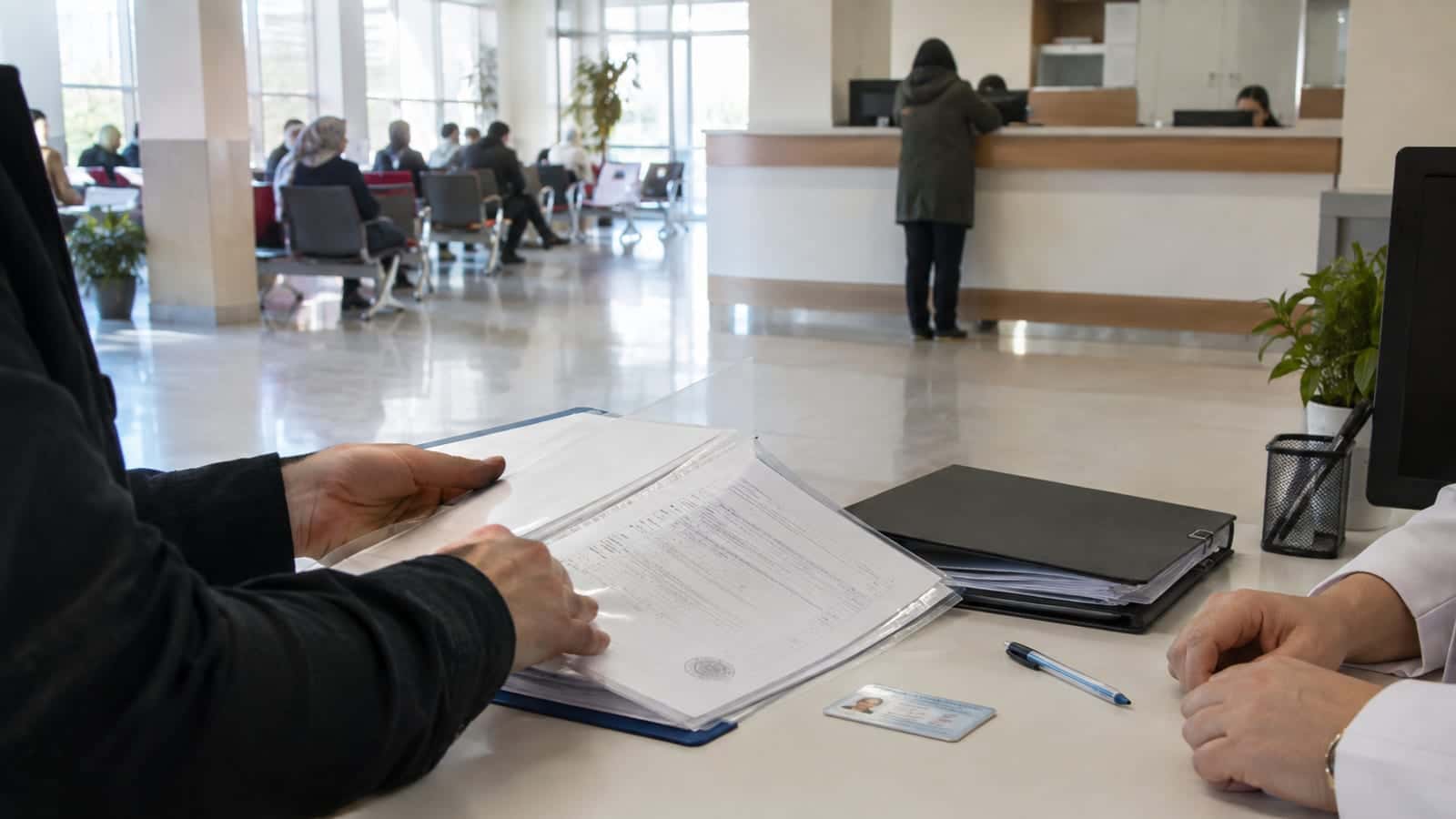 Sağlık kurulu raporu dosyası ve evrak kayıt klasörünün bulunduğu kamu kurumu başvuru masası